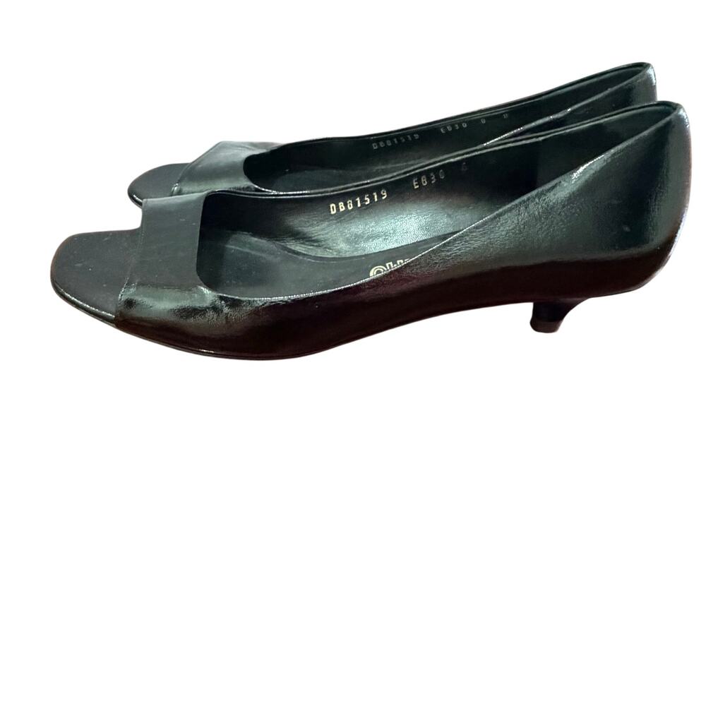 Salvatore Ferragamo Leather Peep-Toe Kitten Heel Pumps Made in Italy sz 6B - Picture 6 of 11